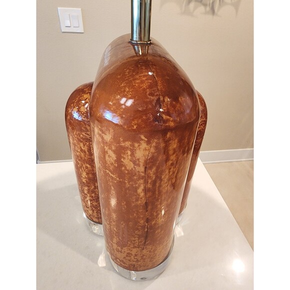 RARE MIDCENTURY KARL SPRINGER PARCHMENT & LUCITE BASE TABLE LAMP - Picture 9 of 10